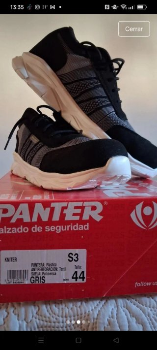 Zapatos de seguridad negros y grises