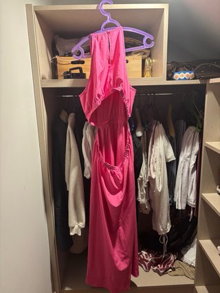 Vestido rosa largo