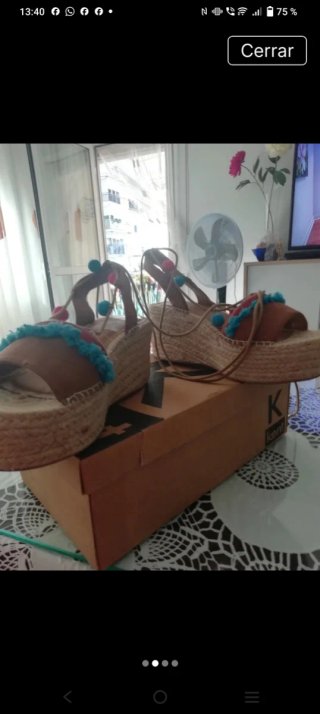 Sandalias de cuña de esparto Kenti