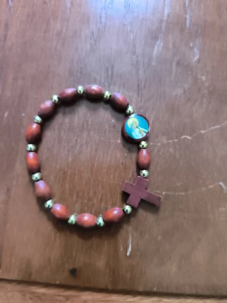 Bracciale Rosario Legno e Metallo