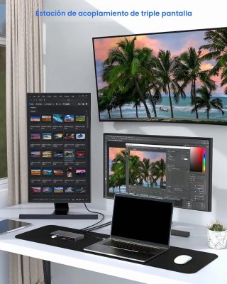 Estación de Acoplamiento USB-C Triple Pantalla