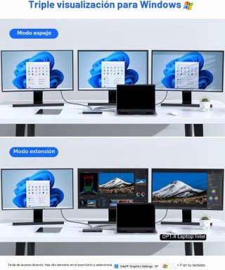 Estación de Acoplamiento USB-C Triple Pantalla