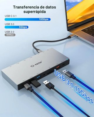 Estación de Acoplamiento USB-C Triple Pantalla