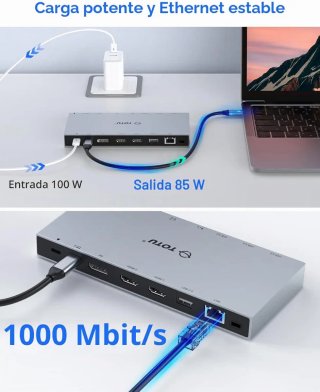 Estación de Acoplamiento USB-C Triple Pantalla