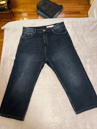Pantalón Baggy Azul Oscuro Bershka