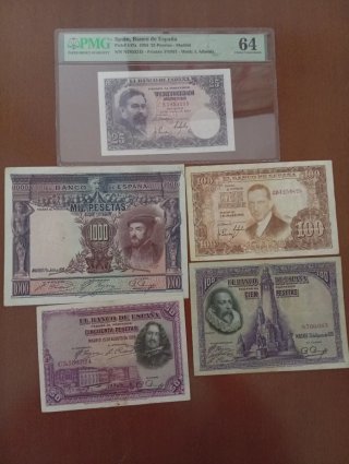Lote 5 Billetes españoles