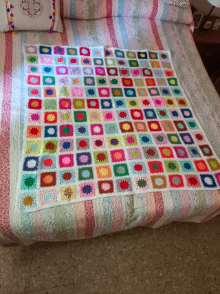 Manta de Crochet Artesanal 119x116