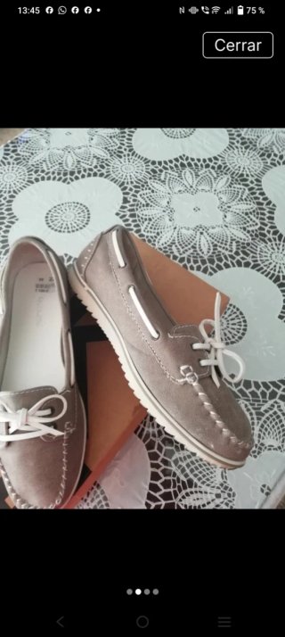 Mocasines de Piel Gris Talla 39