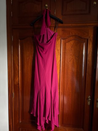 Vestido de fiesta largo fucsia