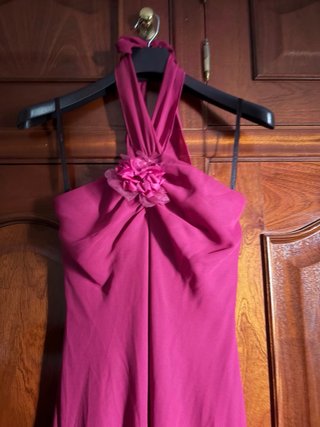 Vestido de fiesta largo fucsia