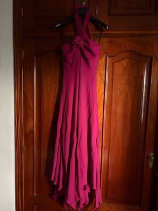 Vestido de fiesta largo fucsia