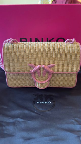 Borsa a tracolla Pinko in rafia