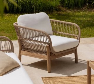 Sklum Sillón de jardín en madera acacia y cuerda