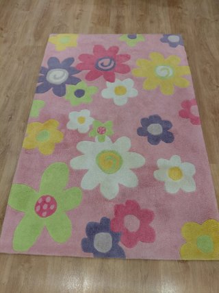 Alfombra infantil flores rosa