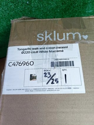 Sombrilla Tongariki SKLUM Teca y Tela de 220 cm