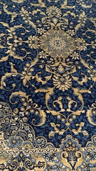 Alfombra Estampada Azul y Beige