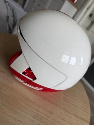 Casco de esquí infantil blanco y rojo