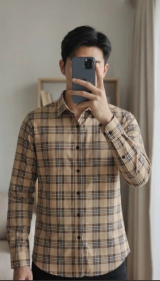 Camisa de Hombre Estampado Cuadros