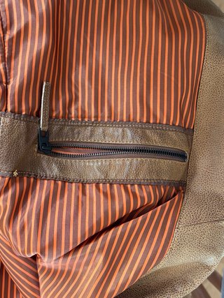 Chaquetón de piel marrón hombre