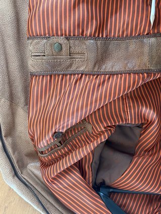 Chaquetón de piel marrón hombre