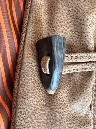 Chaquetón de piel marrón hombre