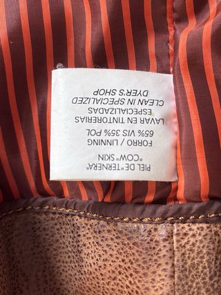 Chaquetón de piel marrón hombre