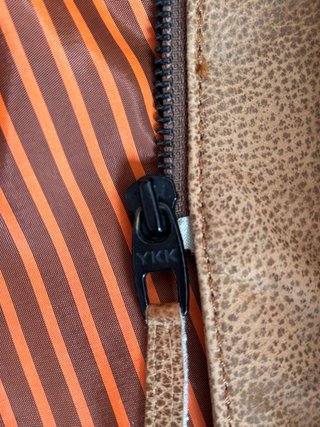 Chaquetón de piel marrón hombre