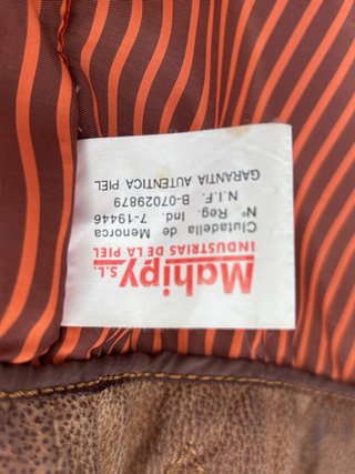 Chaquetón de piel marrón hombre