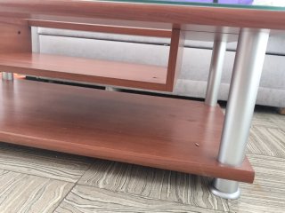 Mesa de Centro de Madera y Cristal
