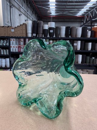 Jarrón de Cristal Reciclado Verde 20 cm