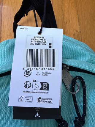 Mochila Eastpak azul nueva con etiquetas
