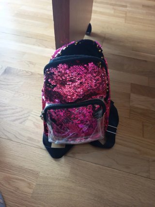 Mochila de Lentejuelas rosa/dorado