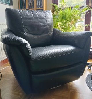 Sillón Relax Giratorio Piel Negra IKEA ÄLVROS