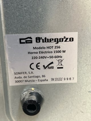 Horno Eléctrico Orbegozo