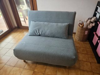 Sillón cama verde agua