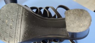 Sandalias Piel Negras Tacón plataforma Talla 38