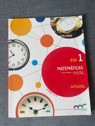 Libro de matemáticas Anaya 1.ESO. Buen estado.