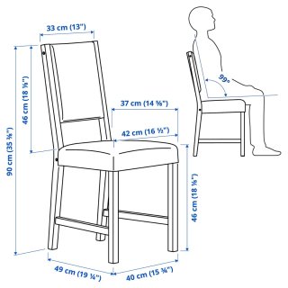 4 Sillas STEFAN Ikea Gris/Negro
