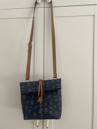 Bolso El Potro Azul con Detalles en Cuero