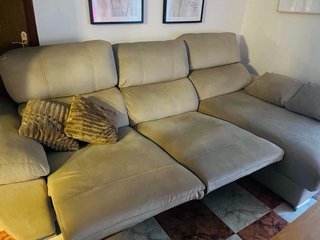 Sofá Chaise Longue Reclinable Beige