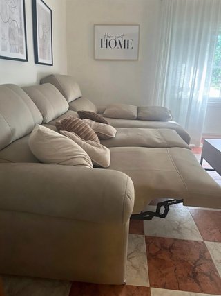 Sofá Chaise Longue Reclinable Beige