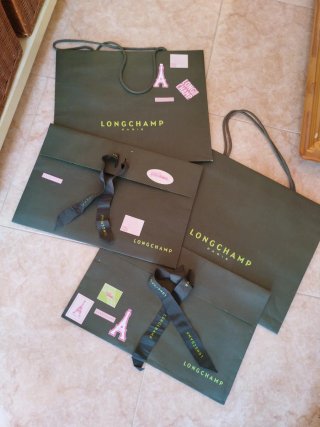 Lote 4 Bolsas Regalo Longchamp Verdes