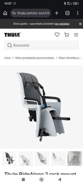 Silla portabebés bicicleta Thule