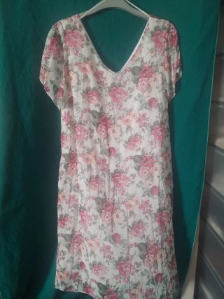 Vestido Gasa Estampado Flores T. XXL
