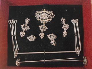Aderezo Fallera Niña Plata,con manilla y colgante