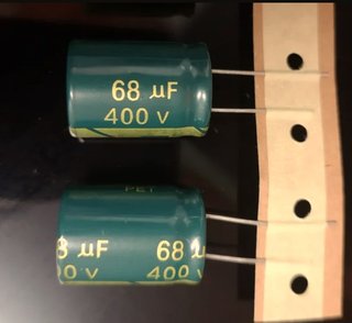 2 Condensadores 68 uF 400v baja resistencia