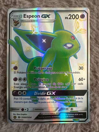 Carta Pokémon Espeon GX Shiny Hidden Fates
