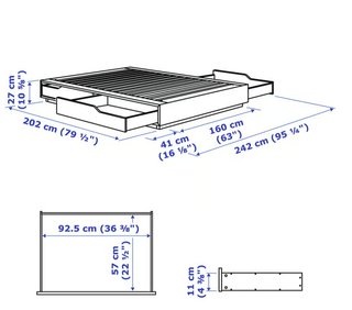 Estructura de Cama con Cajones Mandal Ikea