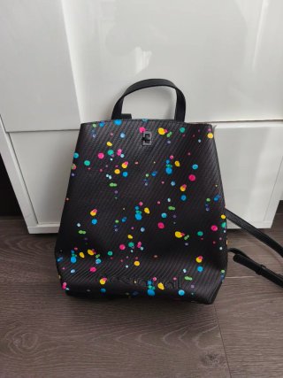 Mochila Desigual Negra con Puntos Multicolor