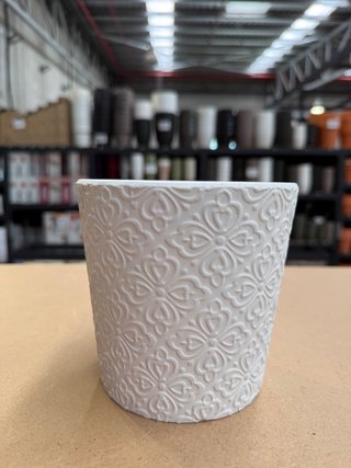 Maceta de Cerámica Blanca 12 cm